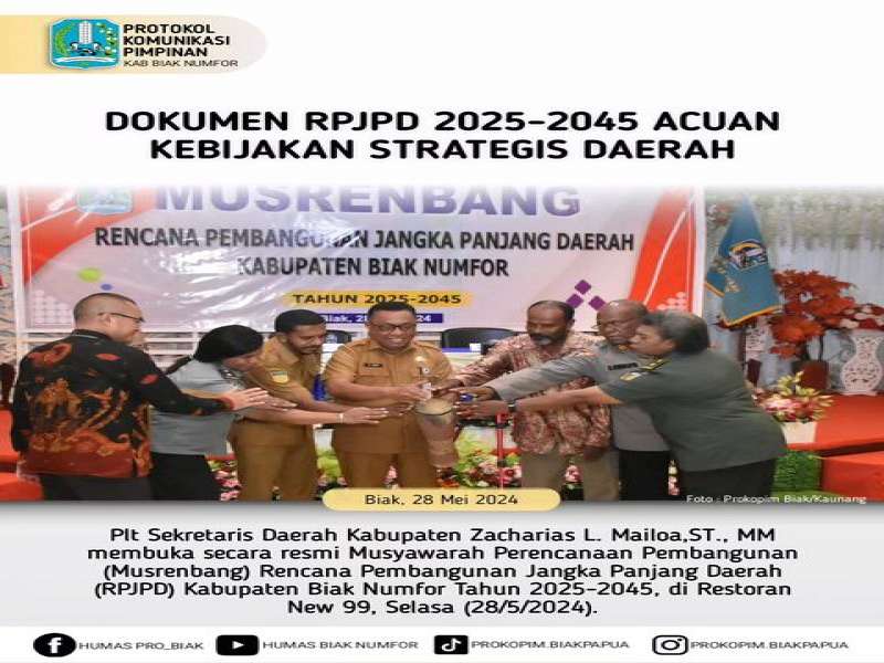 Dokumen RPJPD 2024-2045 Acuan Kebijakan Strategis Daerah