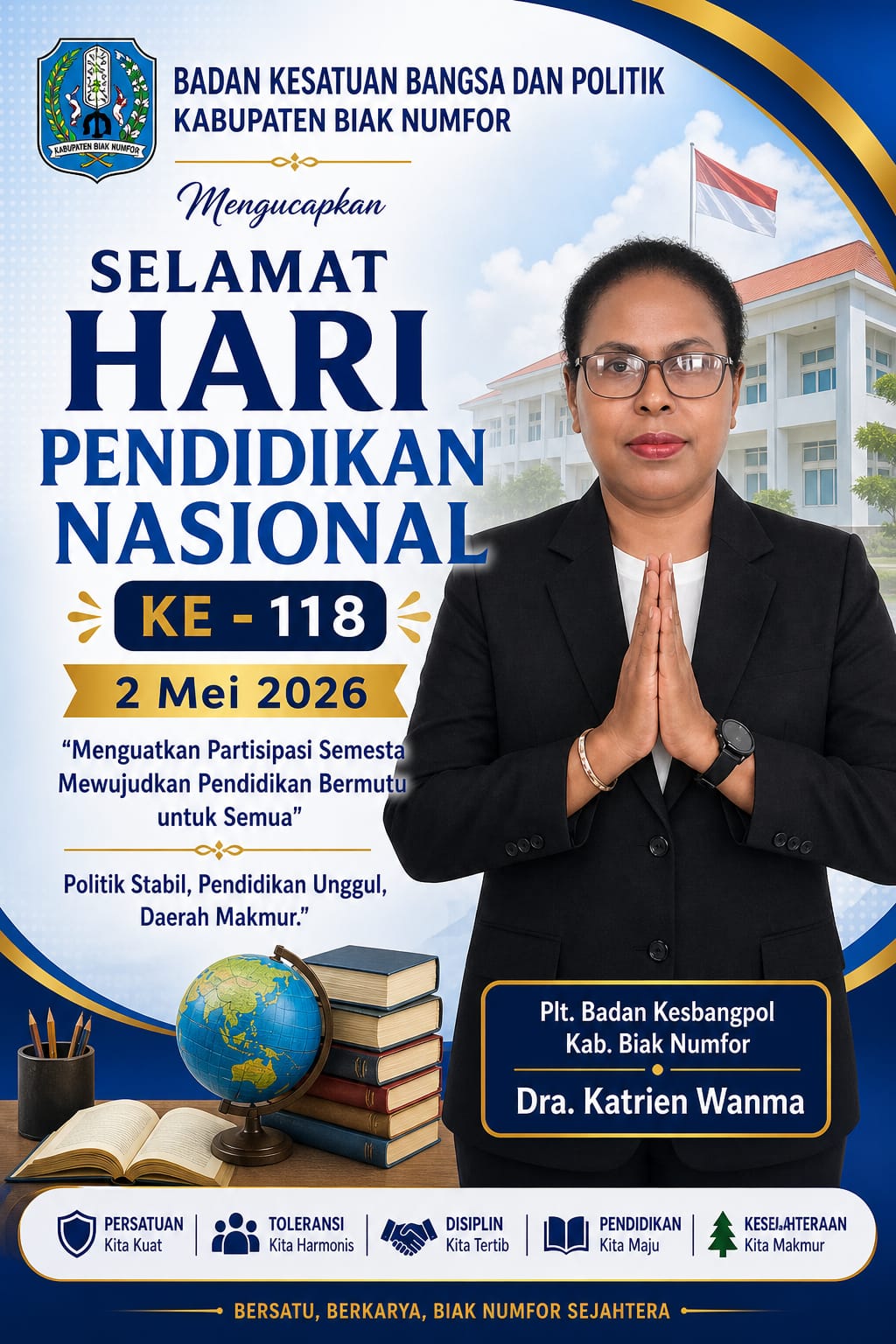 Badan Kesatuan Bangsa dan Politik Mengucapkan Selamat Hari Pendidikan Nasional ke 118