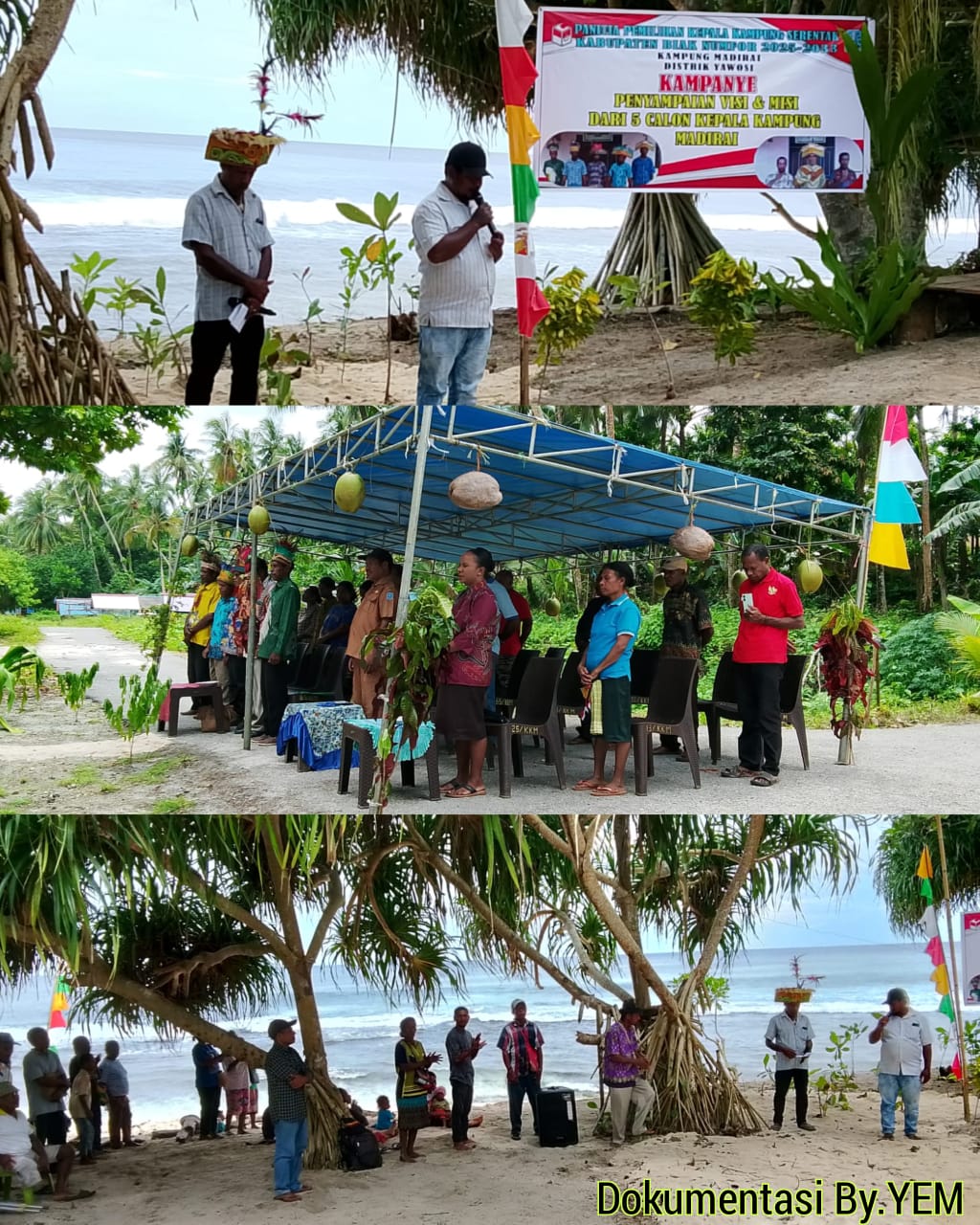 Monitoring Penyampaian Visi Misi Calon Kepala Kampung di Kampung Madirai Distrik Yawosi