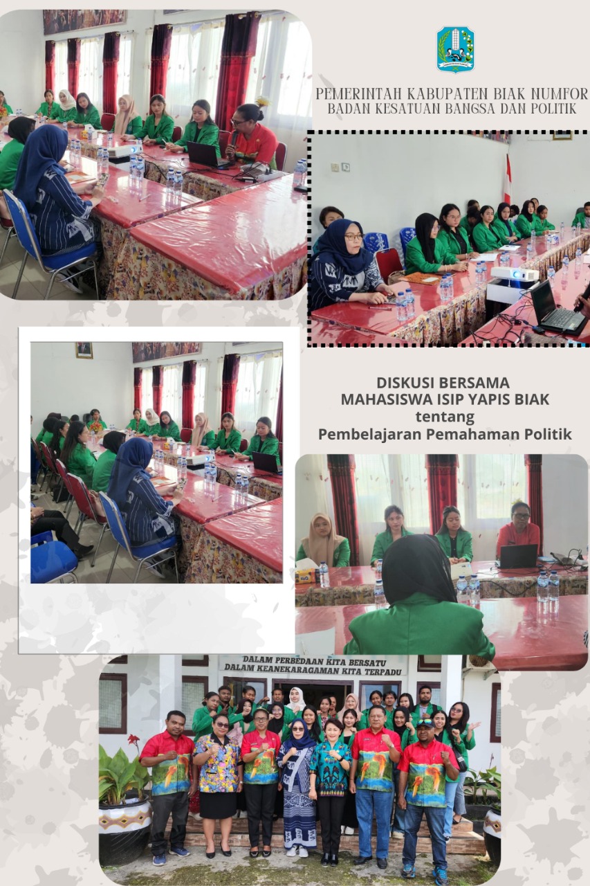 Kunjungan Belajar Mahasiswa IISIP YAPIS BIAK di Badan KESBANGPOL dengan Tema " Komunikasi Publik "