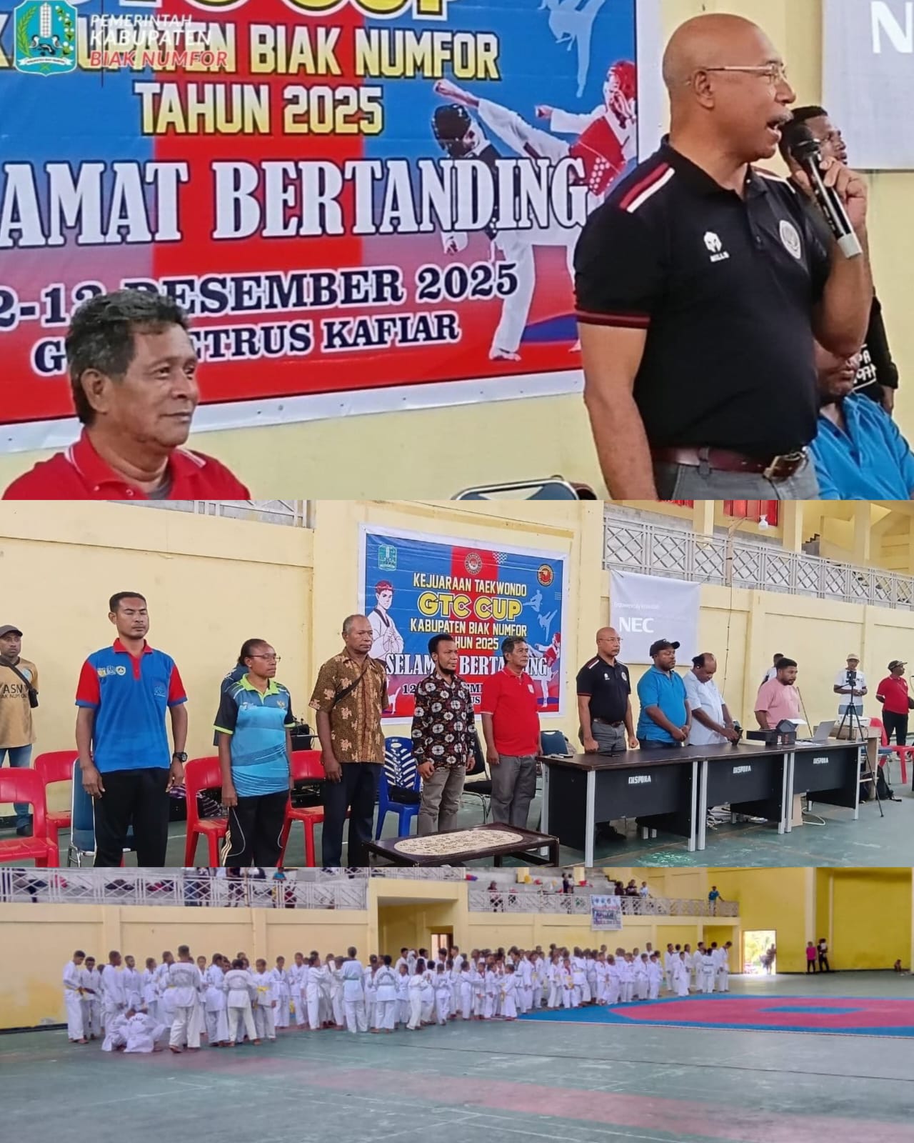 Badan KESBANGPOL Menghadiri Pembukaan Acara Kejuaraan Lokal Kejurda Taekwondo Piala Bupati Cup
