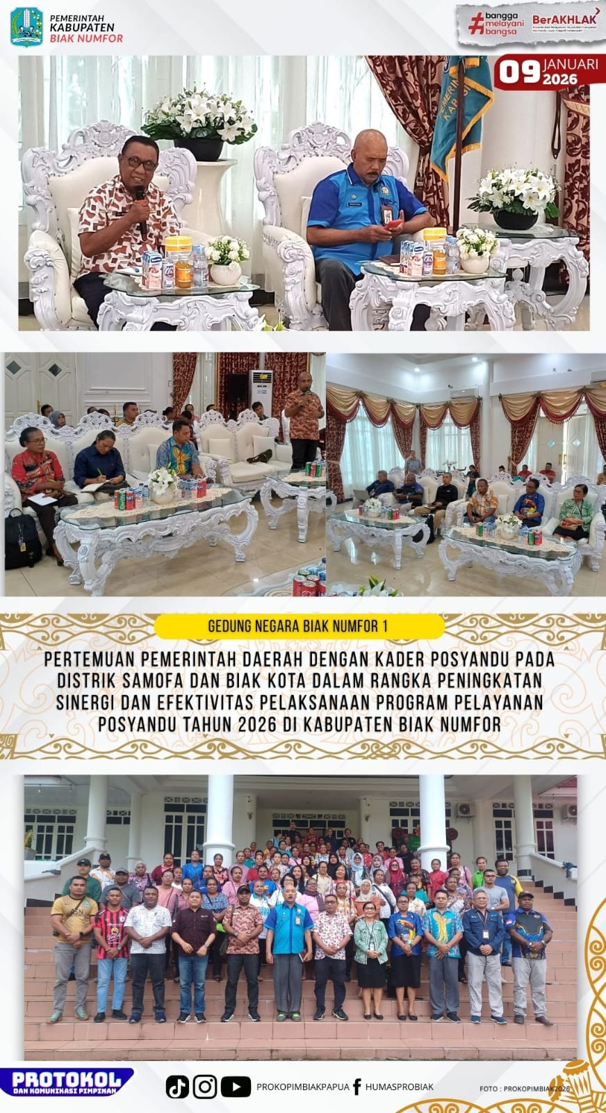 KABAN KESBANGPOL Menghadiri Pertemuan PEMDA dengan Kader Posyandu se Distrik Biak Kota dan Samofa