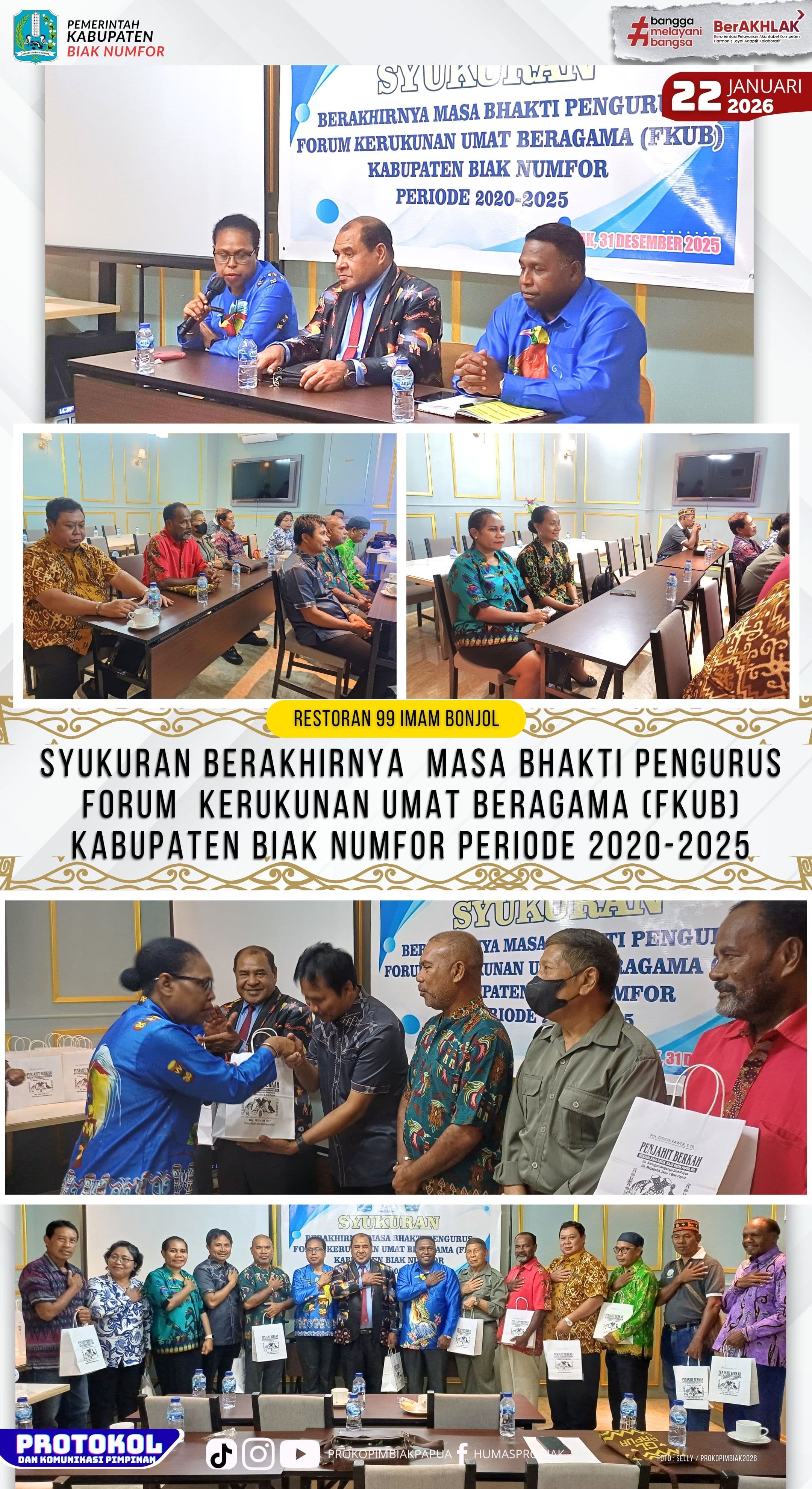 Plt. KABAN KESBANGPOL Menghadiri Kegiatan Syukuran Berakhirnya Masa Bhakti FKUB Tahun 2025