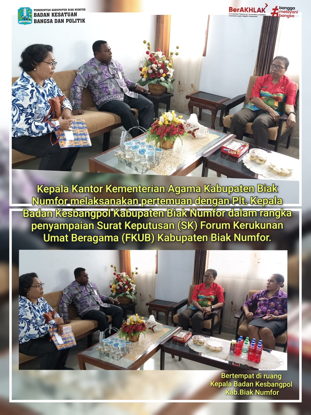 Kepala Kantor Kemenag Biak Numfor Menyampaikan SK FKUB Biak Numfor