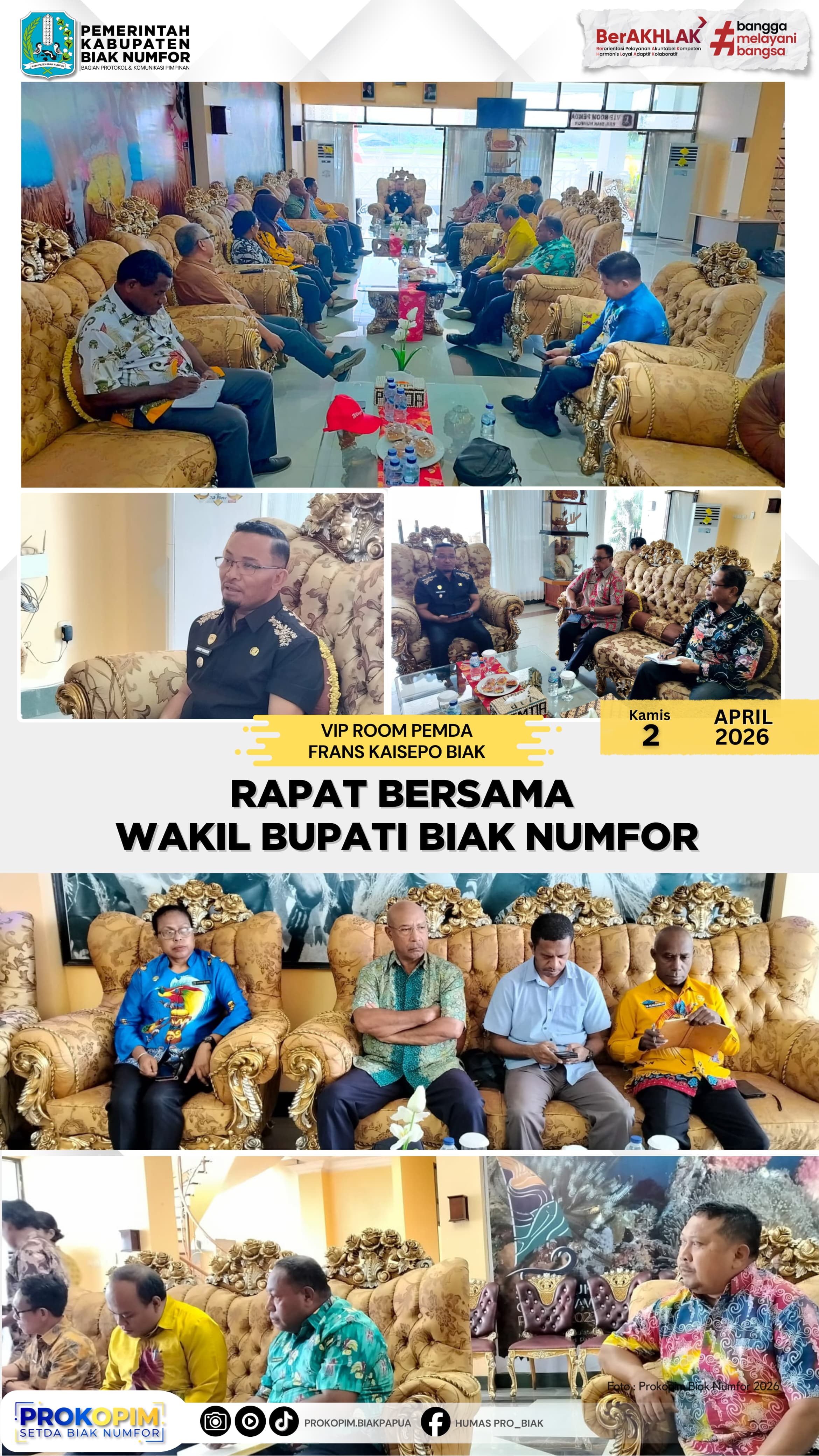 Rapat Persiapan Bersama Bapak Wakil Bupati Biak Numfor dalam Menyambut Paskah Tahun 2026