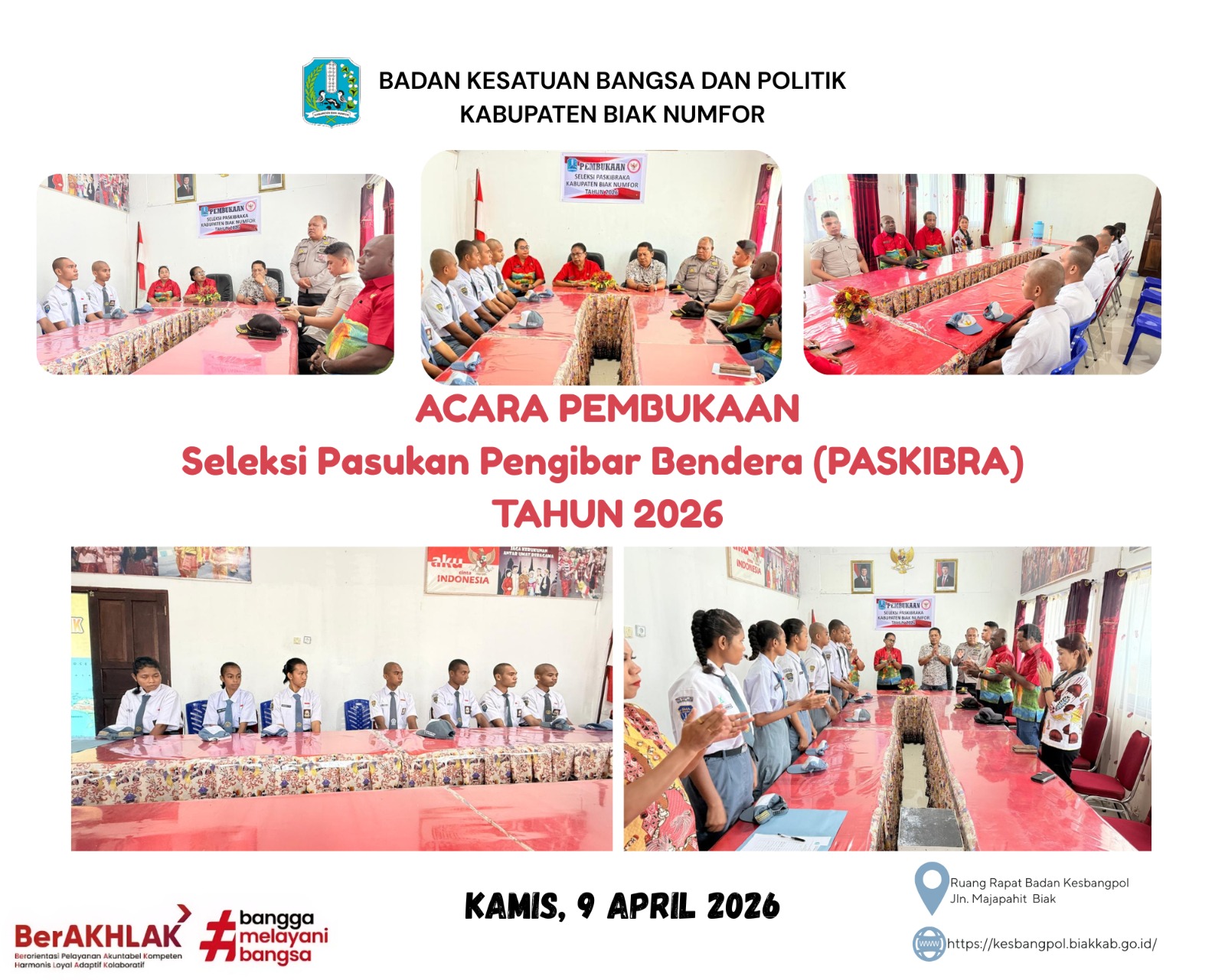 Pembukaan Seleksi Pasukan Pengibar Bendera ( Paskibra ) Tahun 2026