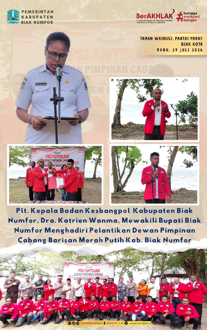 Kepala Badan KESBANGPOL Mewakili Bupati Menhadiri Pelantikan DPC Barisan Merah Putih