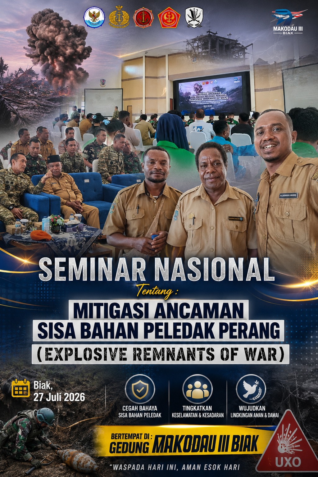 BAKESBANGPOL Mengikuti Seminar Nasional Tentang Mitigasi Ancaman Sisa Bahan Peledak Perang